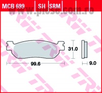 Set placute frana TRW MCB699SRM – MBK Skyliner 250cc – Yamaha X City – X Max 250cc – YZF R6 - R1 600-1000cc
